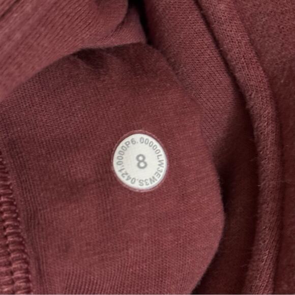 lululemon Smoky Red Thick Fleece Zip Hoodie Size 8 - Picture 3 of 7